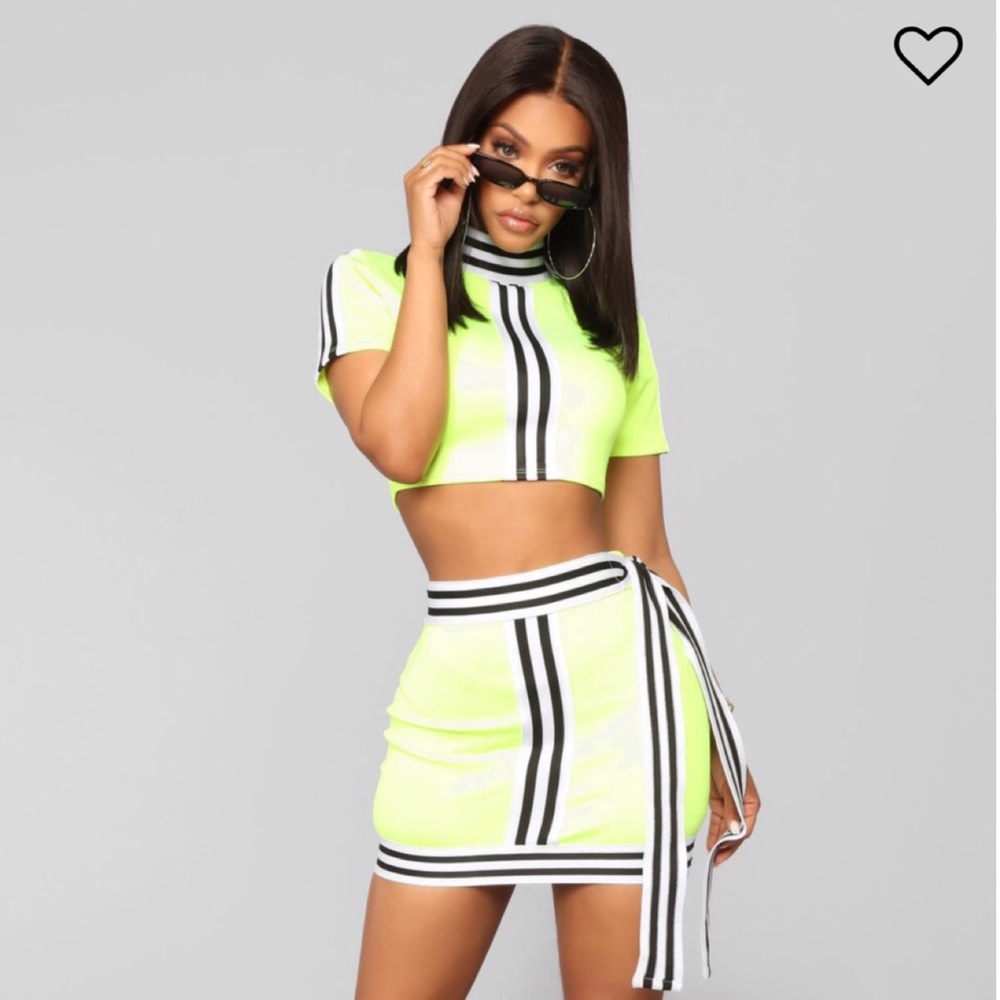 Fashion Nova Neon Two Piece Set